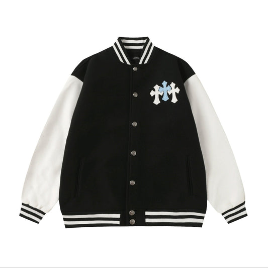 Chrome Hearts ブラック ホワイト ストリートスタイル ベースボールコート 0002 